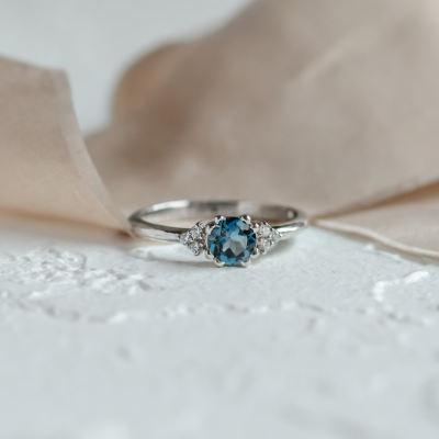 Engagement ring with topaz and diamonds MONELAND