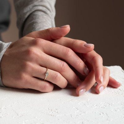 Gold ring with salt and pepper diamond MONNY