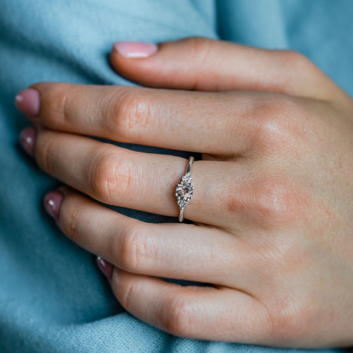 Romantic engagement ring with morganite and diamonds MONYX