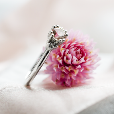 Romantic engagement ring with morganite and diamonds MONYX