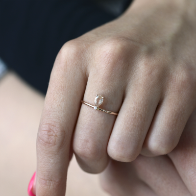 Rose gold ring with morganite and diamond MORGAN