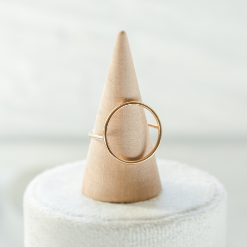 Minimalistic gold ring with the circle NORE