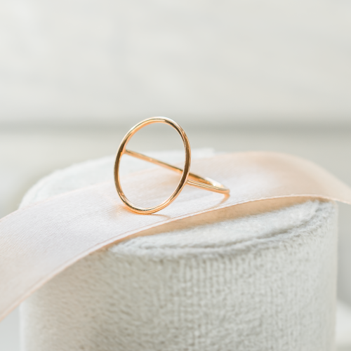 Minimalistic gold ring with the circle NORE