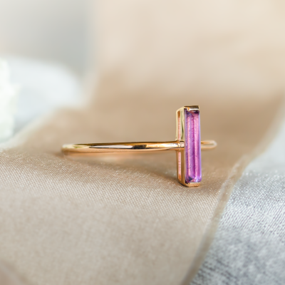 Minimalist amethyst ring NYX