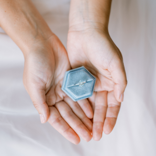 Gold ring with blue topaz OLLY