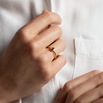 Unique peach lab-grown diamond engagement ring PAM