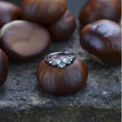PENI gold moissanite engagement ring