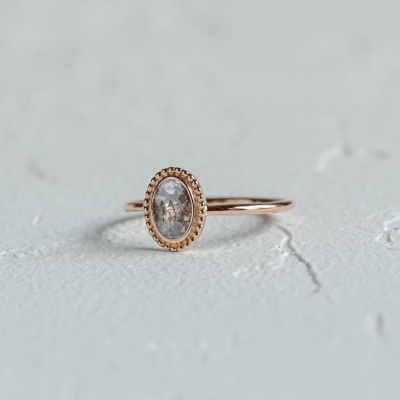 Gold vintage ring with salt and pepper diamond PHILIPPE
