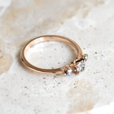 Zásnubní prsten se salt and pepper diamanty RINA