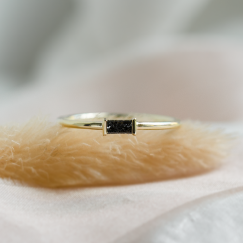 Ring in art deco style with salt'n'pepper diamond RODEO