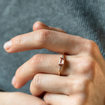 Pink lab grown and classic diamonds engagement ring ROSIE