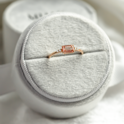 Pink lab grown and classic diamonds engagement ring ROSIE