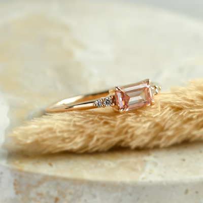 Pink lab grown and classic diamonds engagement ring ROSIE