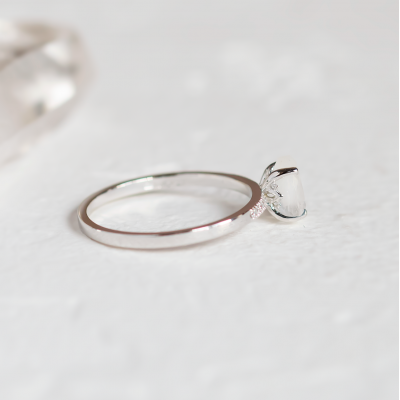 Gold ring with moonstone and diamonds ROXANE