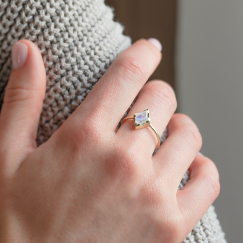 Engagement ring with kite moonstone SABINA