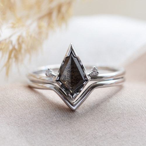 Zlatý set prstenů s diamantem salt and pepper SALLY