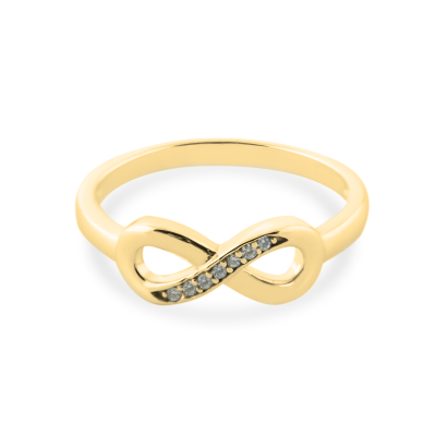 Zlatý prsten ve tvaru nekonečna s diamanty SALVIN