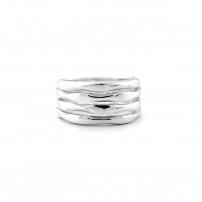 Stříbrný maxi prsten s jemnými drážkami SLEDE