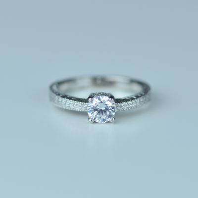 Original platinum rings with diamond 0.5ct  in Victorian style STAID
