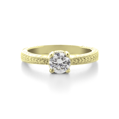 Original gold rings with diamond 0.5ct  in Victorian style STAI
