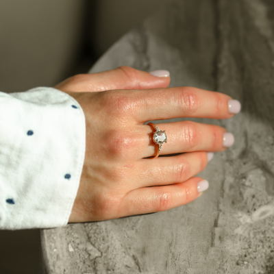 Lab grown diamond and natural diamond gold ring SYDNEY