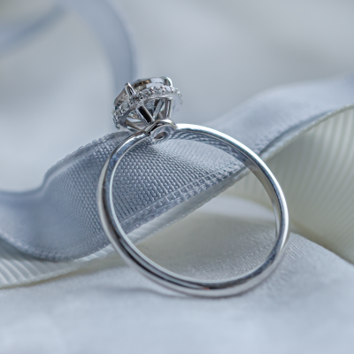 Luxury engagement ring with salt and pepper diamonds TANAQUIL