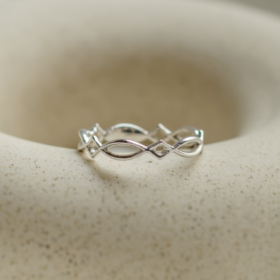 Gold celtic knot ring TARANIS