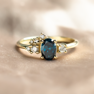 Cluster lab grown anniversary ring for her VAIANA