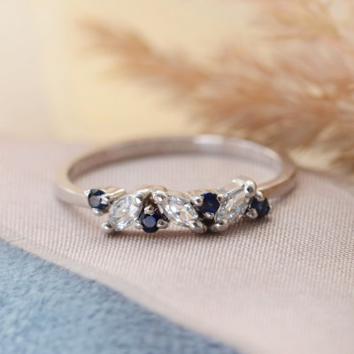 Zlatý prsten se safíry a diamanty  VALLY