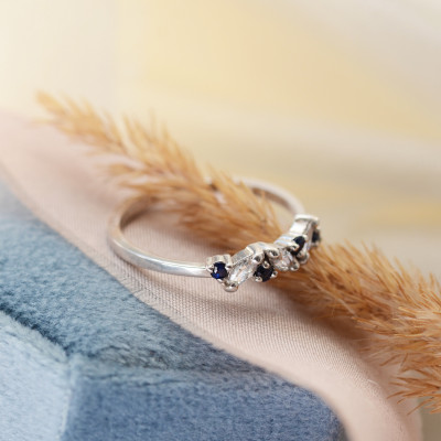 Gold ring with sapphires and diamonds VALLY