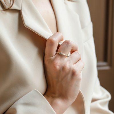 Gold cluster ring with diamonds VENICE