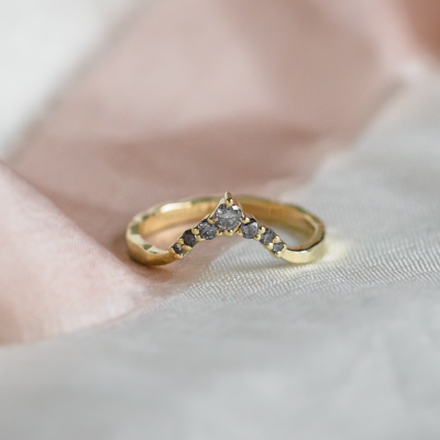 Zlatý prsten s diamanty salt and pepper WENDY