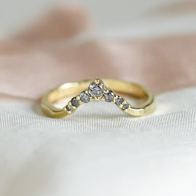 Zlatý prsten s diamanty salt and pepper WENDY