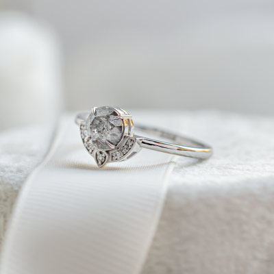 Engagement set with salt and pepper diamonds BRIGHTON