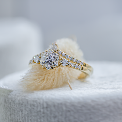 Elegant wedding set with moissanites HARPER