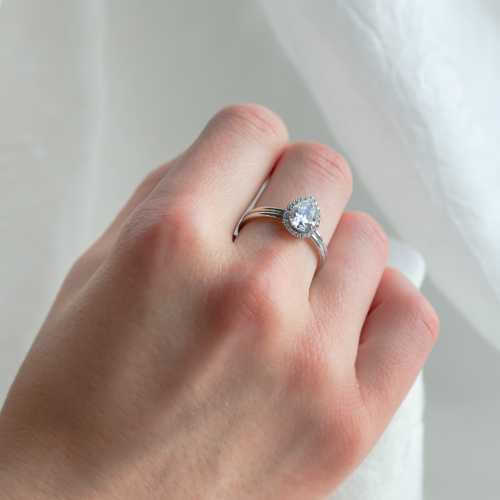 Luxury engagement set with moissanites KIMBER