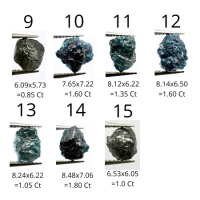 Prsten ze zlata se surovým modrým diamantem a klasickými diamanty POSEIDON