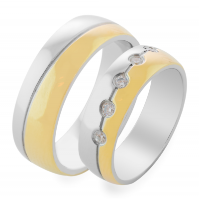 AFYLA combination gold diamond wedding rings