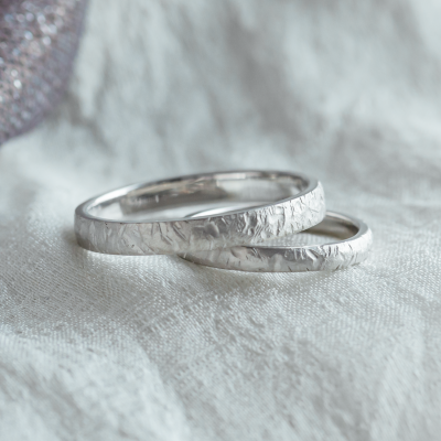 Matte wedding rings with unusual surface AIDA
