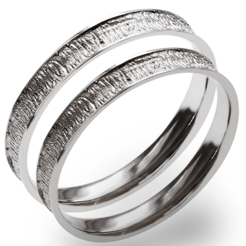 Original wedding bands with unusual relief ALBERO