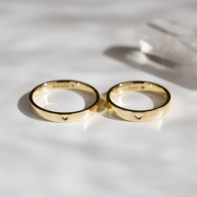 ALISA heart shape gold wedding rings