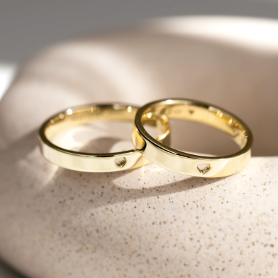 ALISA heart shape gold wedding rings