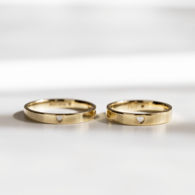 ALISA heart shape gold wedding rings