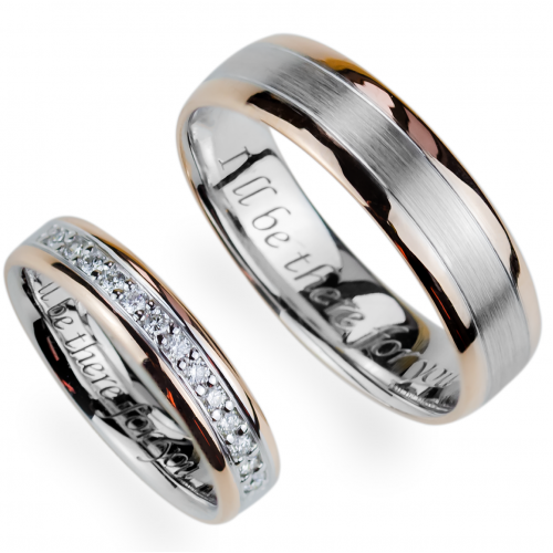 AVRIL combination gold diamond wedding rings