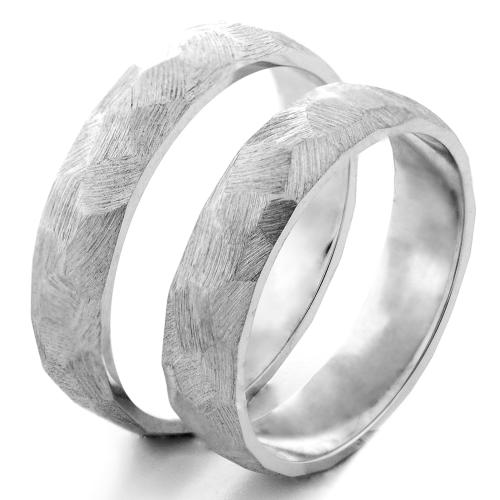 Tepané snubní prsteny z bílého zlata BOME