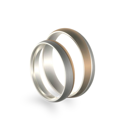 BRANS combination gold wedding rings