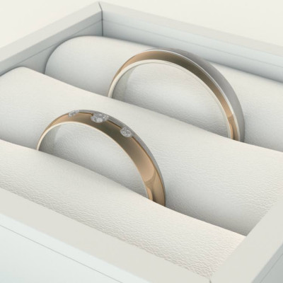 Snubní prsteny ve zlaté kombinaci s diamanty BRONS