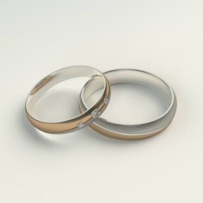 BRONS combination gold diamond dressing wedding rings