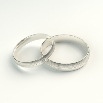 BRONSE gold diamond dress wedding rings - Yin-Yang harmony