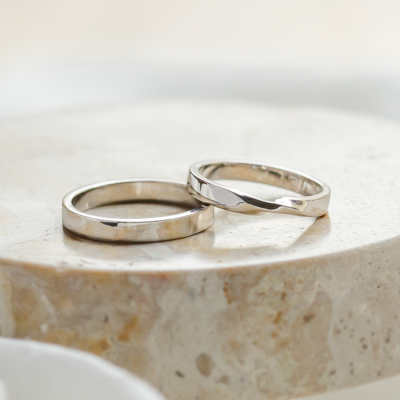 Unconventional wedding rings with braiding CLAY